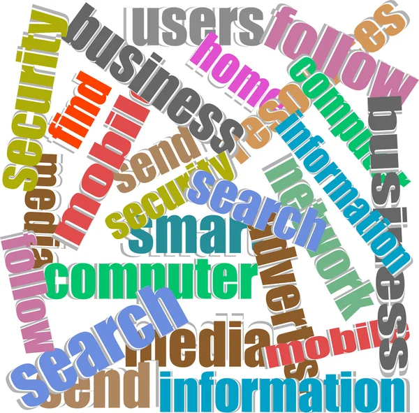 Samling av sociala medier och nätverk med ord — Stockfoto