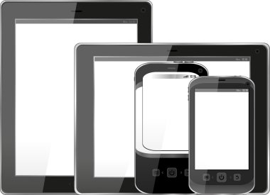 Boş cep telefonu ve dijital tablet pc seti