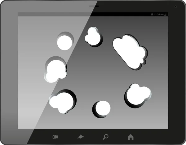 Conexión de computación en nube en la tableta digital PC . —  Fotos de Stock