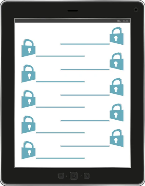 Mobiles Sicherheitskonzept. Tablet-PC — Stockfoto