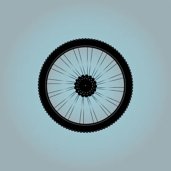 Silhouette d'une roue de vélo — Photo