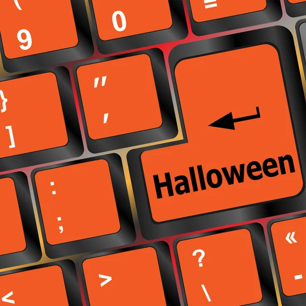 Halloween palavra no botão do botão de tecla do teclado — Fotografia de Stock