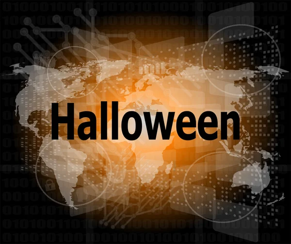 Parola di Halloween sul touch screen digitale — Foto Stock