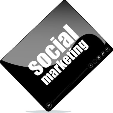 Sosyal Pazarlama kelime ile web için video oynatıcı