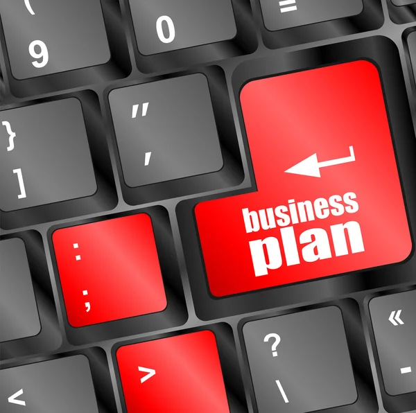 Business plan knop op de computer toetsenbord sleutel — Stockfoto