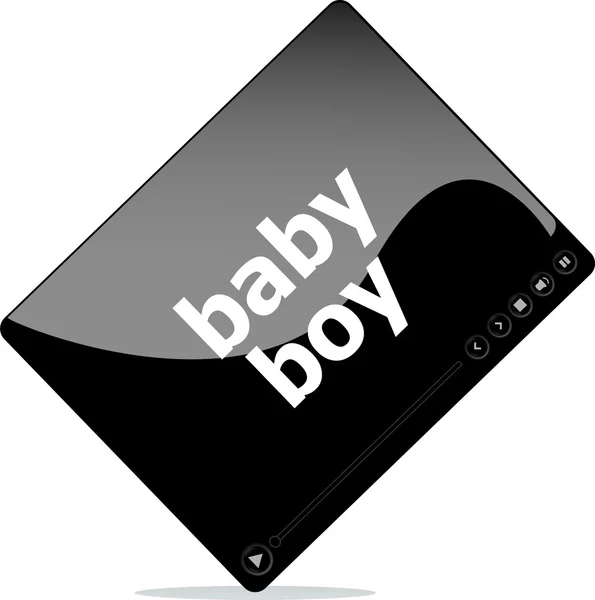 Video movie media player with baby girl word on it — Stock Photo, Image