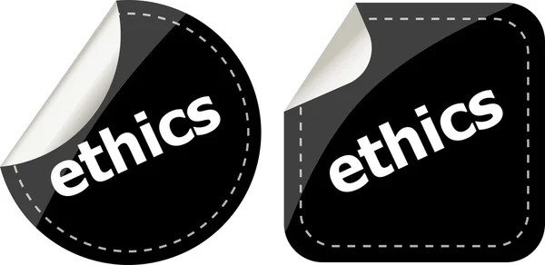 Autocollants étiquette définir étiquette d'affaires avec mot éthique — Photo