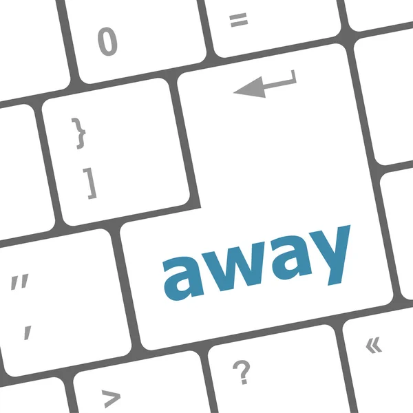 Away word on keyboard key, notebook computer — Stock Photo, Image