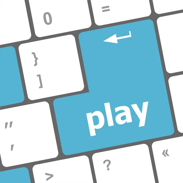 Play word on computer keyboard button — Stock Photo, Image