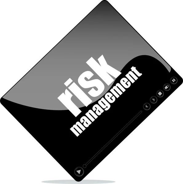 Reproductor de vídeo para web con palabra de gestión de riesgos —  Fotos de Stock