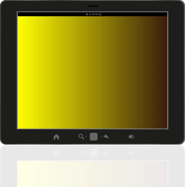 Tablet pc com tela amarela abstrata — Fotografia de Stock