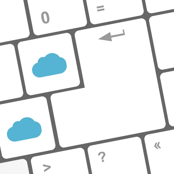 Cloud computing concept on computer keyboard — Stock Photo, Image