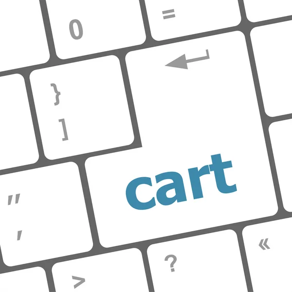 Cart word on keyboard keyboard, ноутбук — стоковое фото