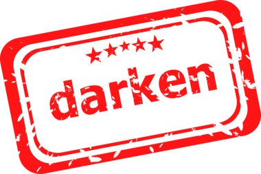 Kırmızı lastik eski iş damga üzerinde kelime karartmak