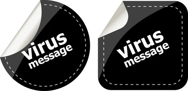 Stickers label set business tag with virus message word — Stock Photo, Image