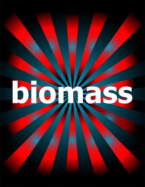 Slovo biomasy s pohybem paprsky na pozadí — Stock fotografie