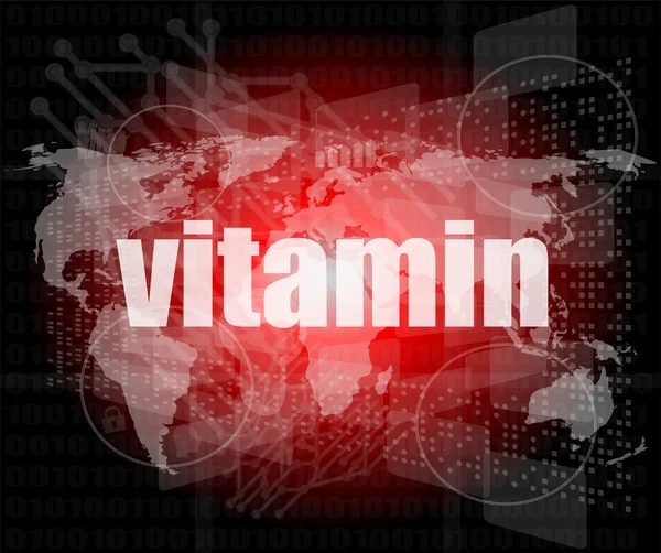 Word vitamin on digital screen — Stock Photo, Image