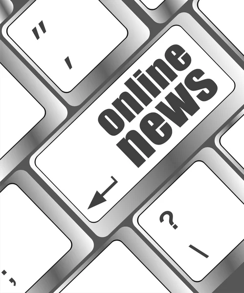 Online news button on computer keyboard key — Stock Photo, Image