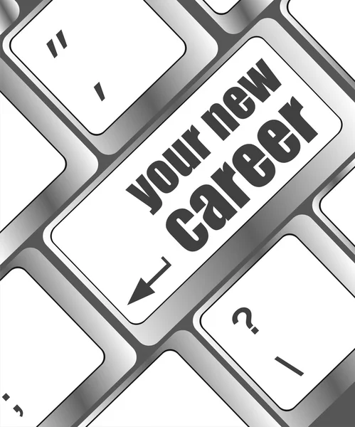 Wording your new career on computer keyboard — Stock Photo, Image