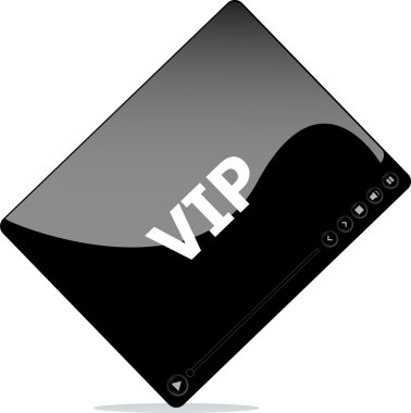 Üzerinde VIP kelimesi olan video film medyası oynatıcısı