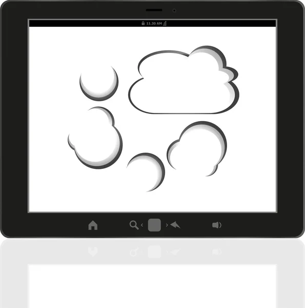 Cloud computing připojení na digitální počítače tablet pc — Stock fotografie