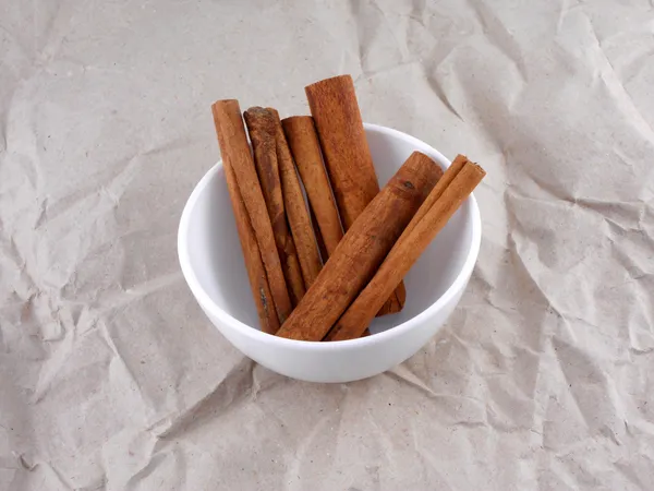 Cinnamon stick set on old retro paper — Stock Photo, Image