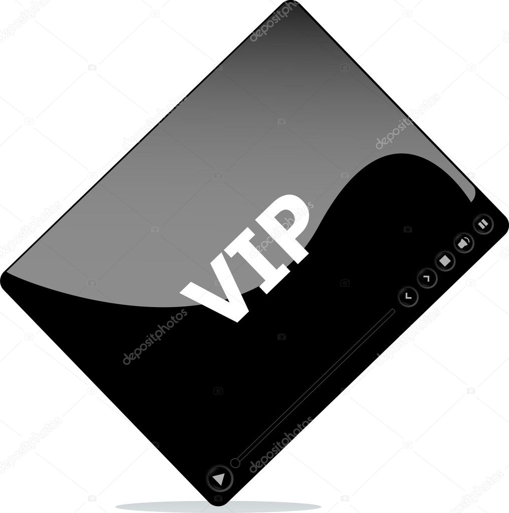 Video movie media player with vip word on it