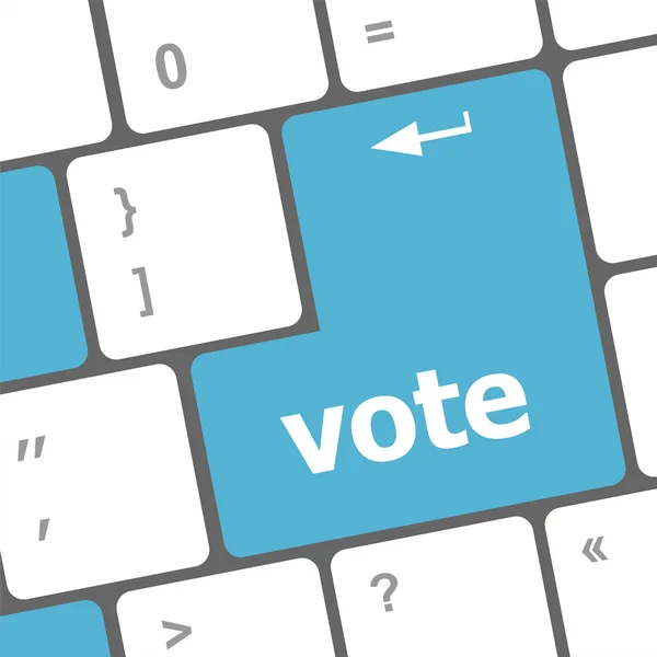 Botão de voto na tecla do teclado do computador — Fotografia de Stock