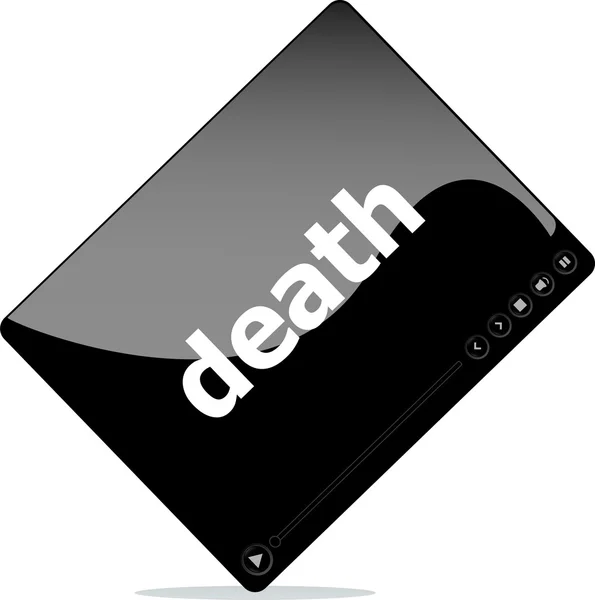 Video player for web with death word — Stock Photo, Image