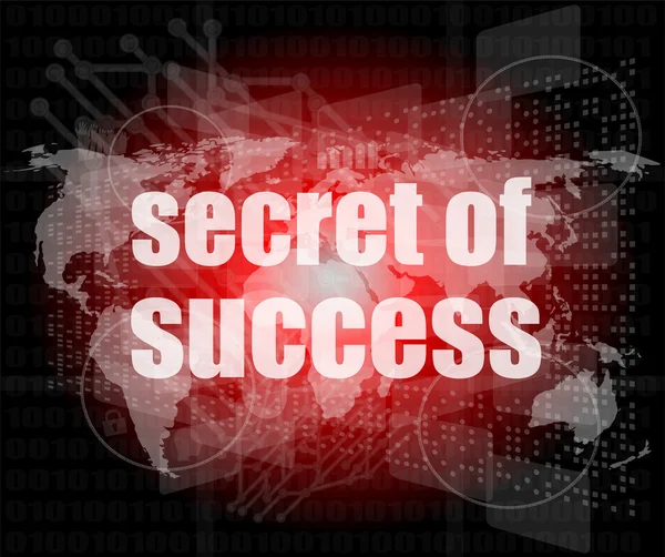 Secret of success text on digital touch screen interface — Stock Photo, Image