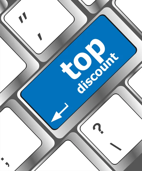 Top discount concept sign on computer keyboard key — Stock Photo, Image