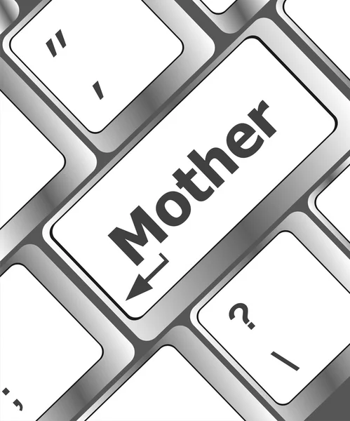 Teclado con palabra madre en el botón del ordenador —  Fotos de Stock