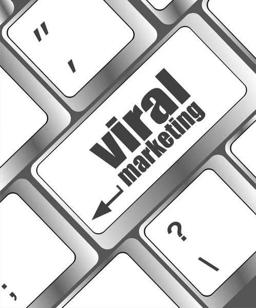 Вірусний маркетинг слово на клавіатурі комп'ютера, растровий — стокове фото
