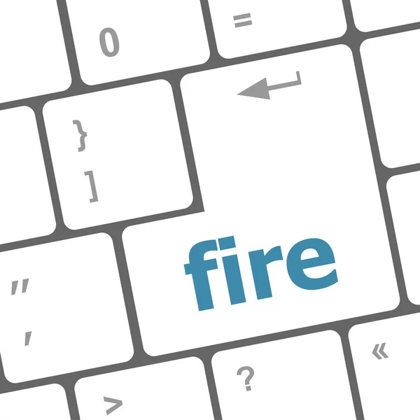 Fire word on keyboard key, notebook computer button — Stock Photo, Image