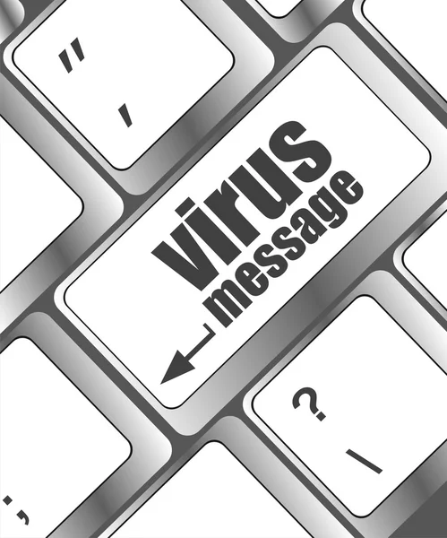 Teclado de ordenador con clave de mensaje de virus —  Fotos de Stock