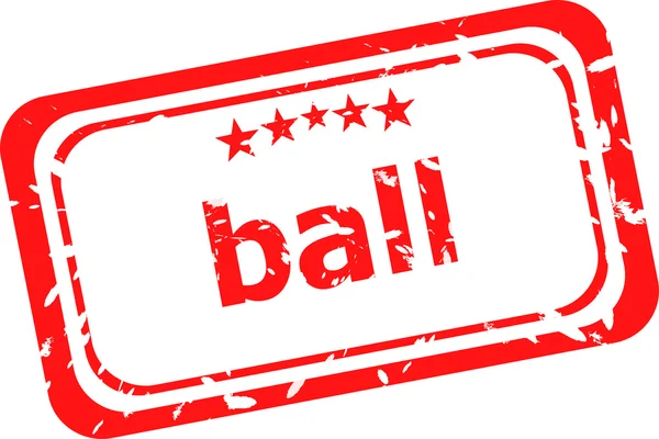 Ball word on red rubber grunge stamp — Stock Photo, Image