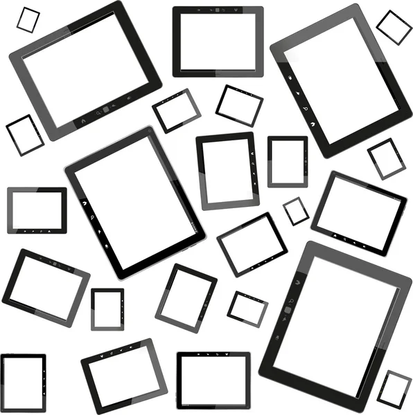 Conjunto de computadores tablet pc isolados no fundo branco — Fotografia de Stock