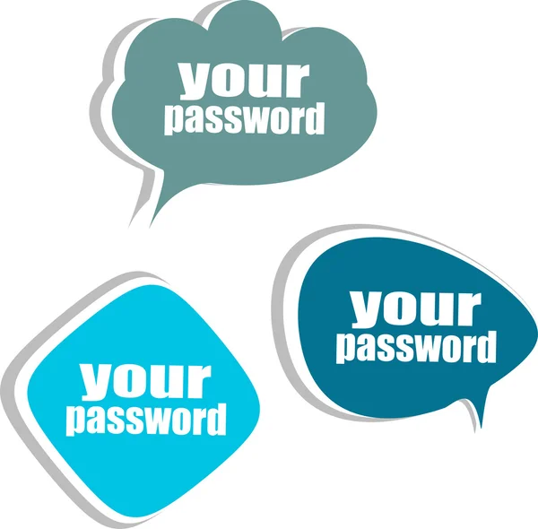 Your password. Set of stickers, labels, tags. Business banners — Stock Photo, Image