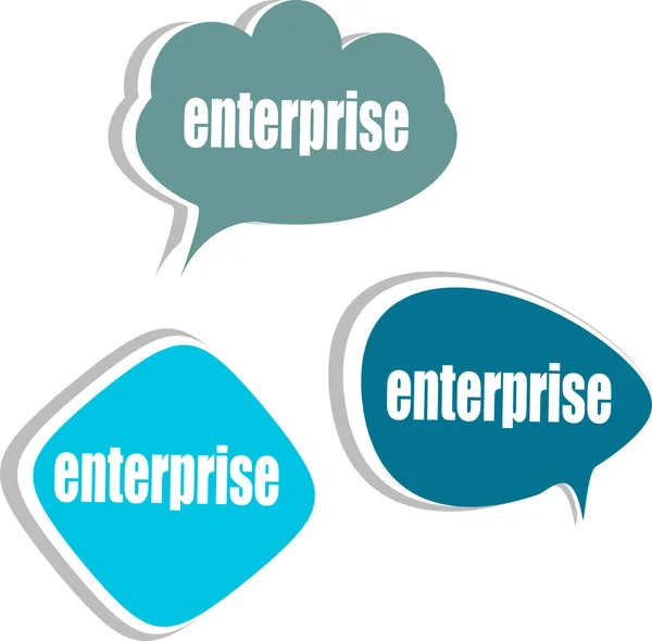 Enterprise word on modern banner design template. набор наклеек, ярлыков, тегов, облаков — стоковое фото