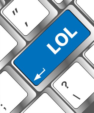 lol söyleyerek üzerinde siyah klavye tuşları