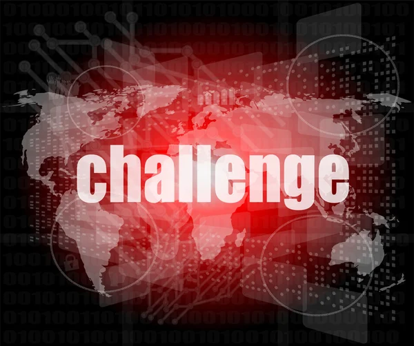 Marketing concept: words challenge on digital screen — Stock Photo, Image