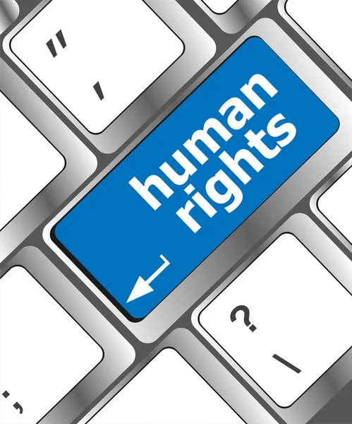 Кнопка со стрелкой со словом "права человека" — стоковое фото