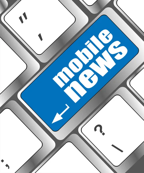 Mobiel Nieuws woord op toetsenbord knop — Stockfoto