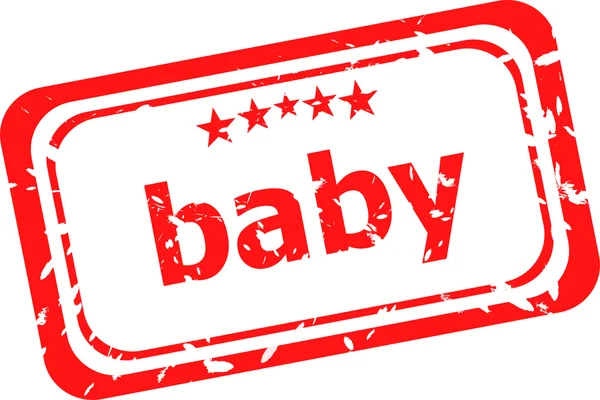 Palavra do bebê no selo grunge de borracha vermelha — Fotografia de Stock