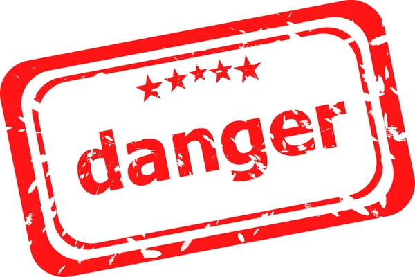 Danger word on red rubber old business stamp — Stock Photo, Image