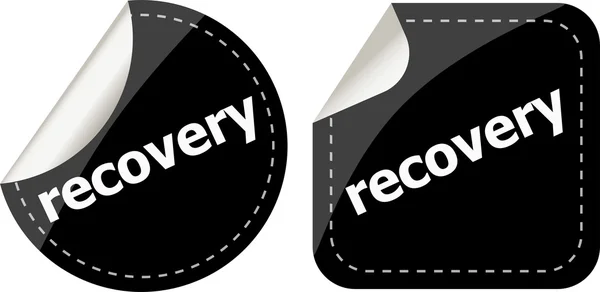 Stickers label set business tag with recovery word — Stock Photo, Image