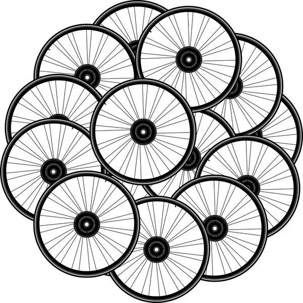 Cykelhjul ställa isolerade på vit — Stockfoto