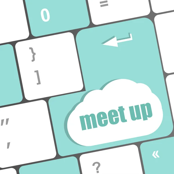 Meeting (meet up) sign button on keyboard with soft focus — Stock Photo, Image