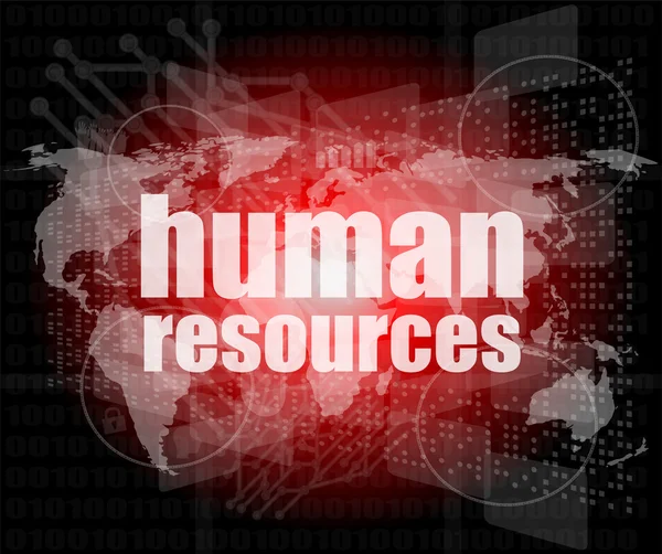 Menselijke hulpbronnen digitale touch-screen interface — Stockfoto
