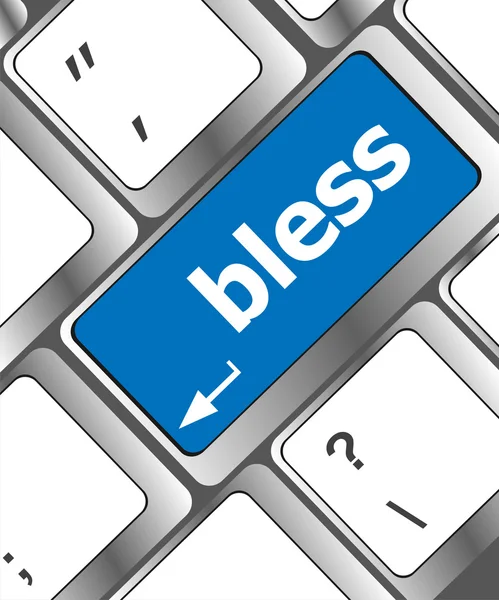 Bless text on computer keyboard key - business concept — Stock Photo, Image